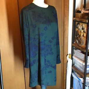 BCBG Ashton dress in green and navy floral pattern
